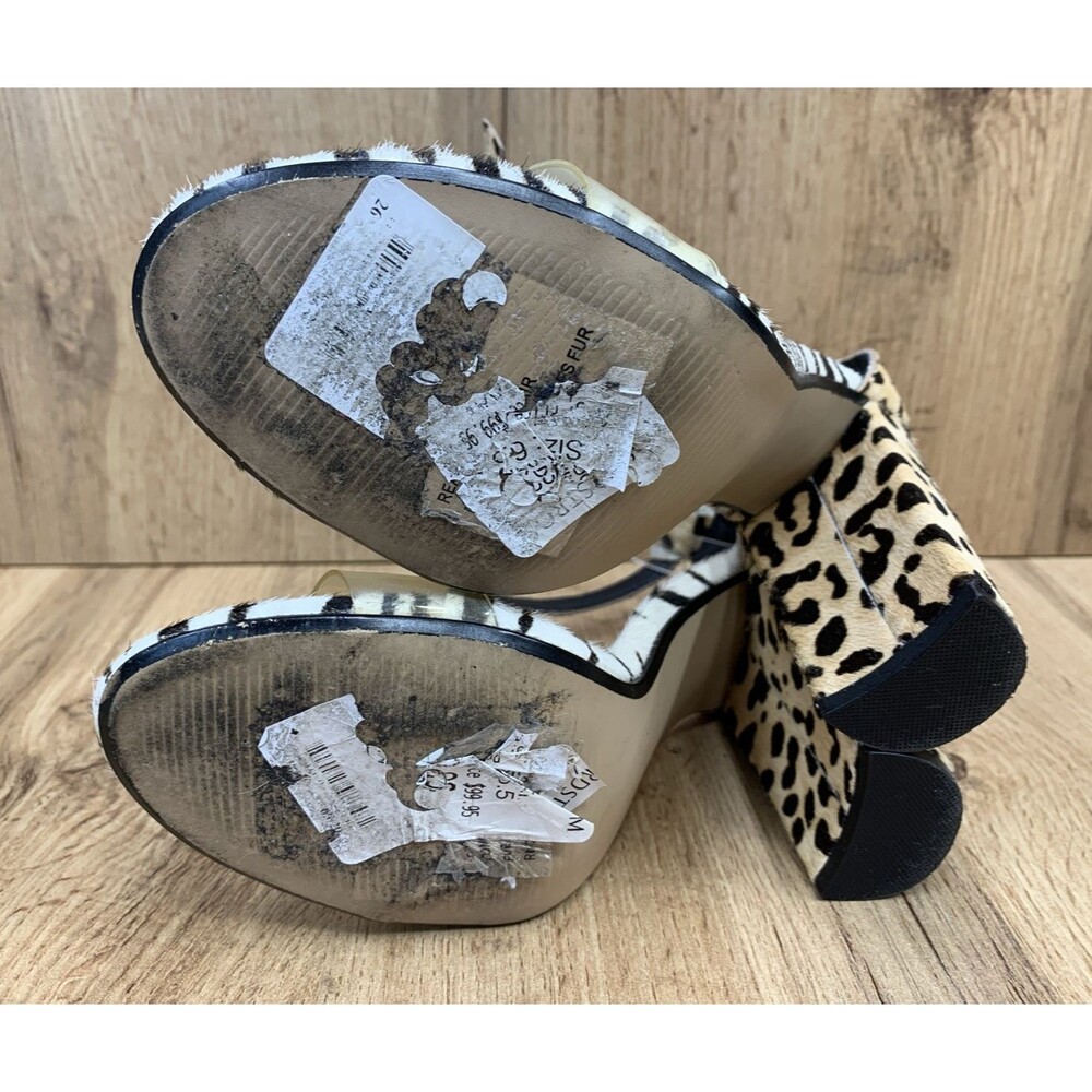 Steve Madden Women's Carrson Leopard Zebra Cow Hair Heels Black White Size 6.5 M - Picture 5 of 15